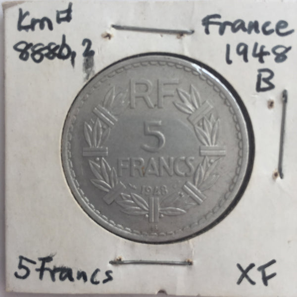 France, 5 Francs, 1948 B, XF