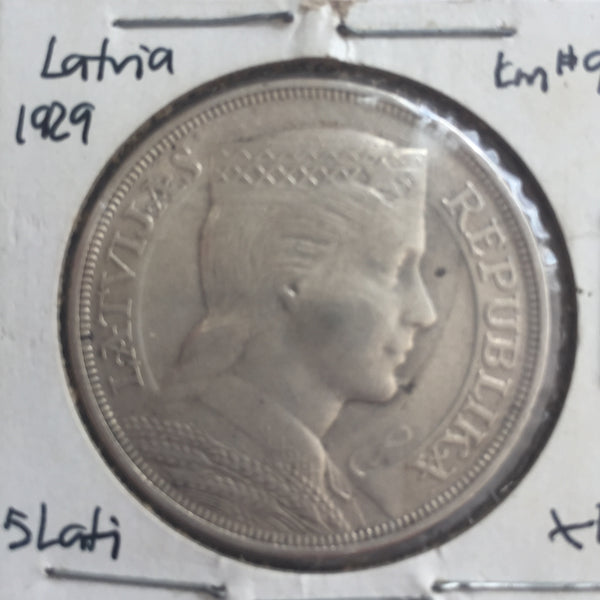Latvia, 5 Lati, 1929, XF