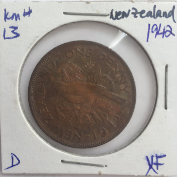 New Zealand, 1 Penny, 1942, XF