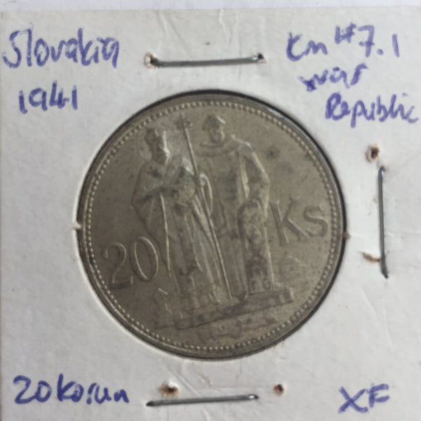 Slovakia, 20 Korun, 1941, XF