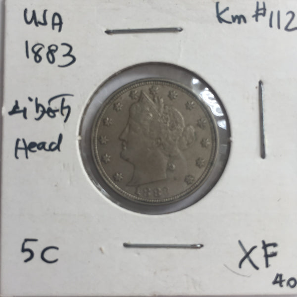 United States, 5 Cents, 1883, XF 40