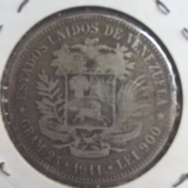 Venezuela, 5 Bolivares, 1911, F