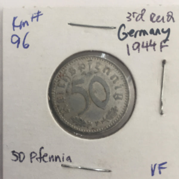 Germany, 50 Reichspfennig, 1944 F, VF