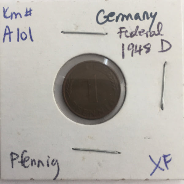 Germany, 1 Pfennig, 1948 D, XF