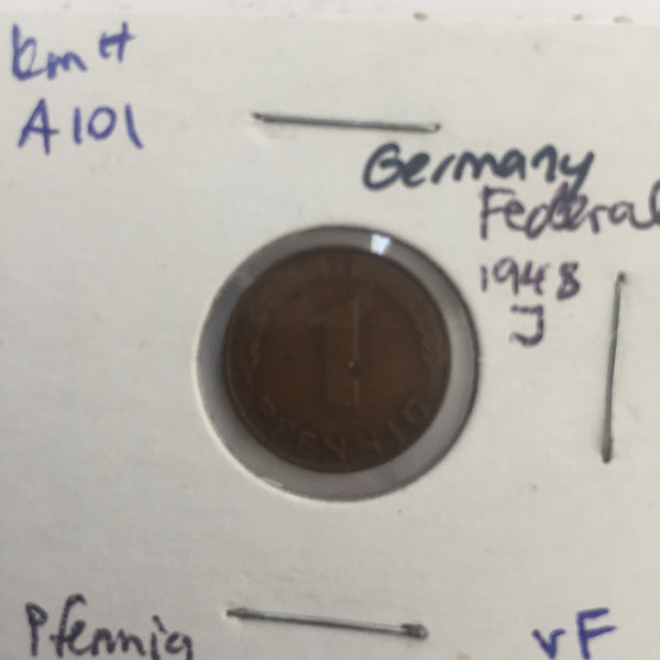 Germany, 1 Pfennig, 1948 J, XF