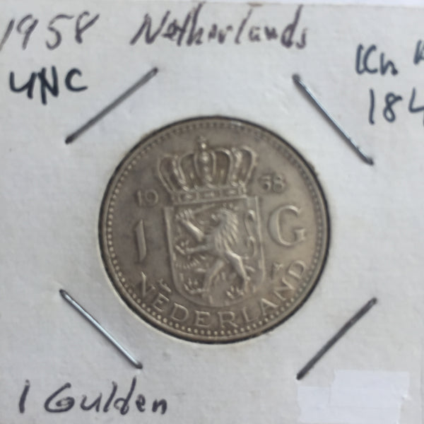 Netherlands, 1 Gulden, 1958, UNC