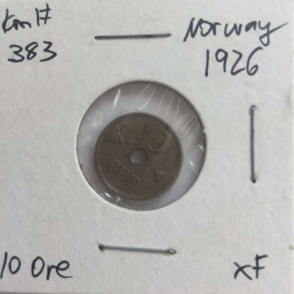 Norway, 10 Ore, 1926, XF