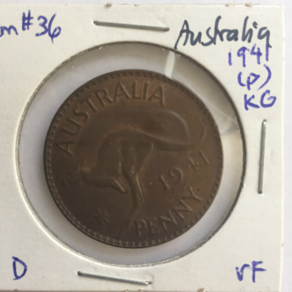 Australia, 1 Penny, 1941 (p) KG, VF