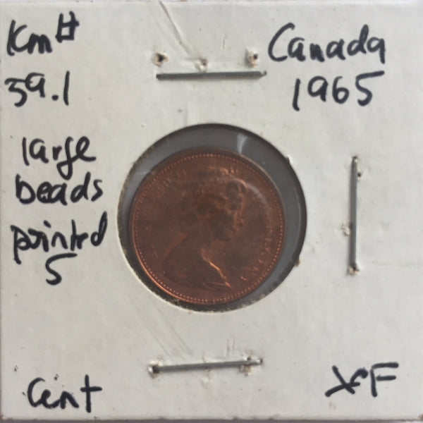 Canada, 1 Cent, 1965, XF