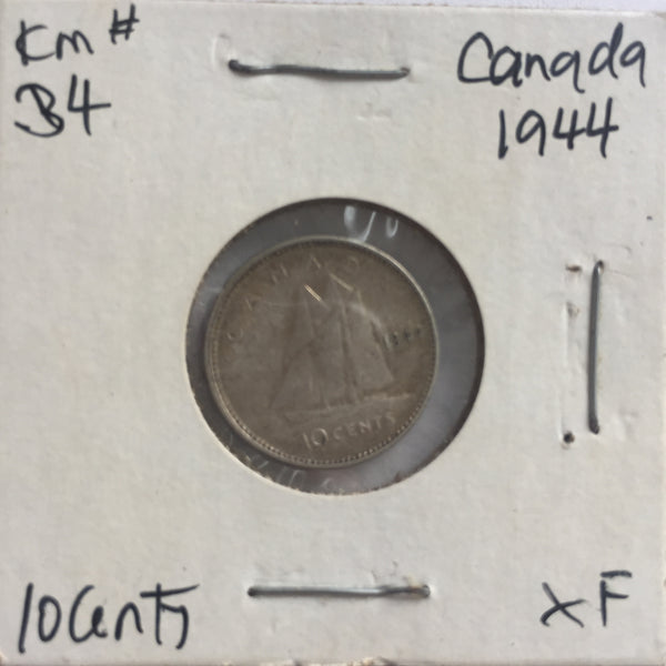 Canada, 10 Cents, 1944, XF