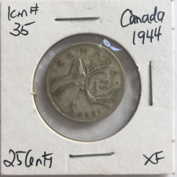 Canada, 25 Cents, 1944, XF