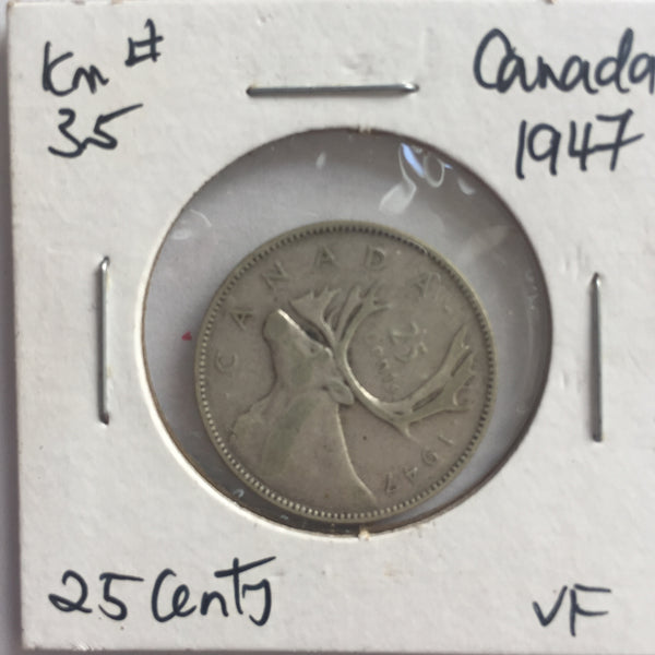 Canada, 25 Cents, 1947, VF