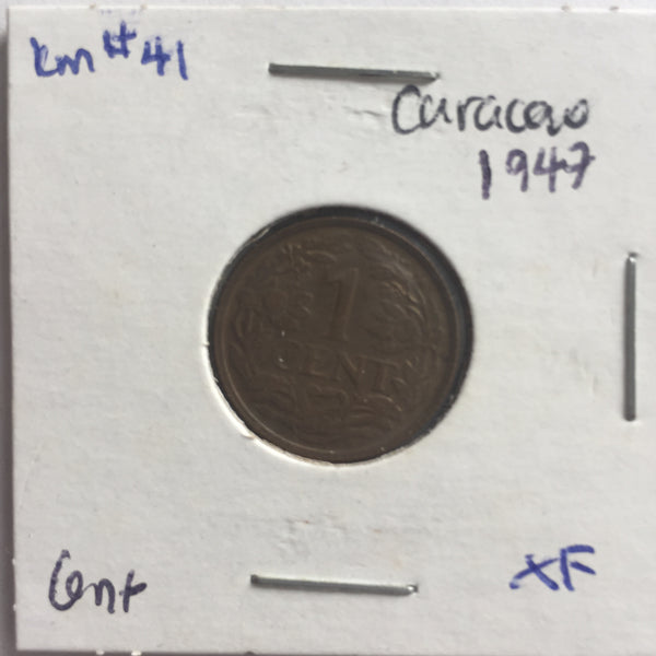 Curacao, 1 Cent, 1947, XF