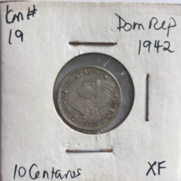 Dominican Republic, 10 Centavos, 1942, XF