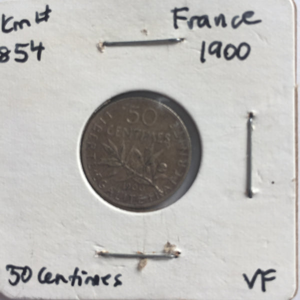 France, 50 Centimes, 1900, VF