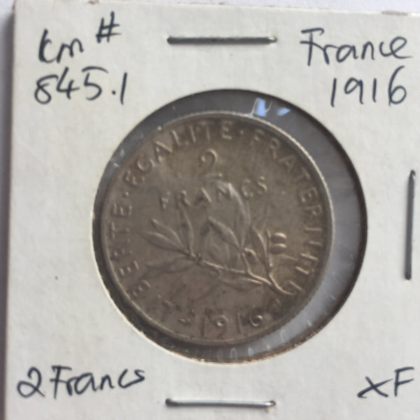 France, 2 Francs, 1916, XF