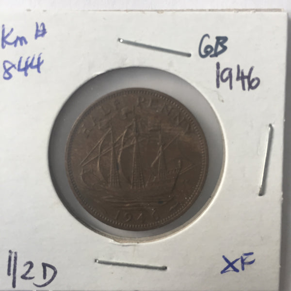 Great Britain, 1/2 Penny, 1946, XF