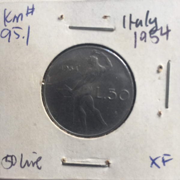 Italy, 50 Lire, 1954, XF