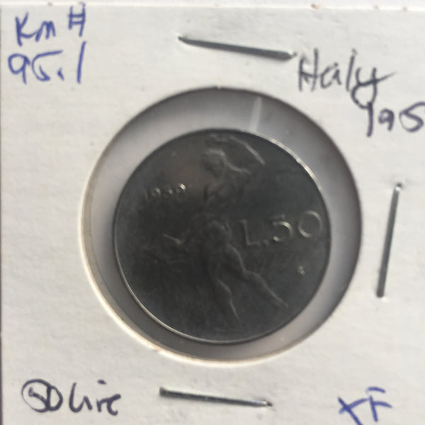 Italy, 50 Lire, 1959, XF