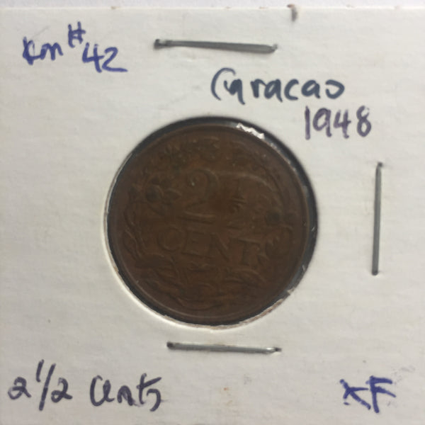 Curacao, 2 1/2 Cents, 1948, XF
