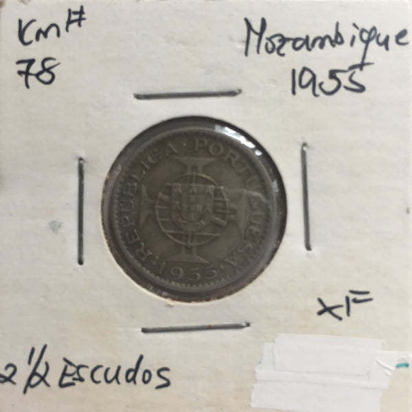 Mozambique, 2 1/2 Escudos, 1955, XF