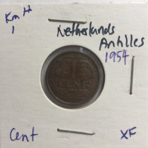 Netherlands Antilles, 1 Cent, 1954, XF