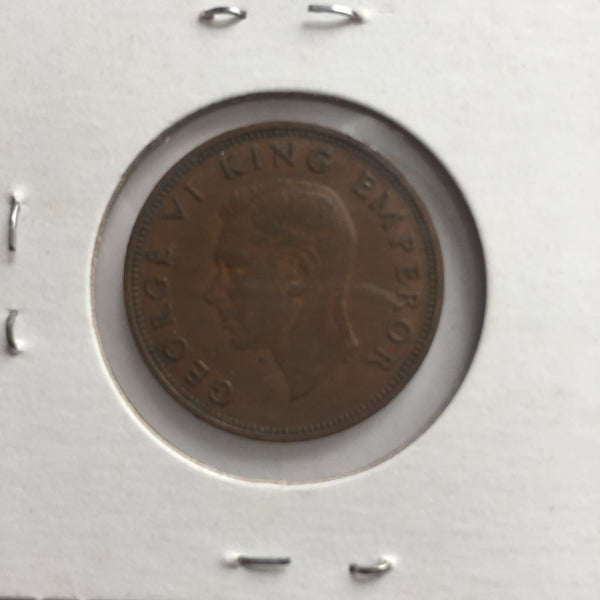 New Zealand, 1/2 Penny, 1946, XF