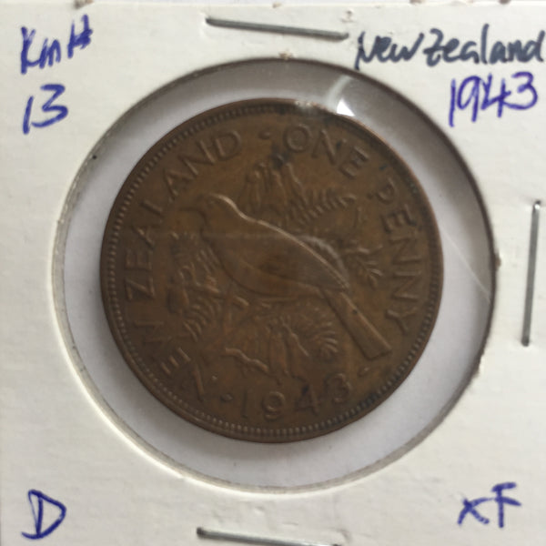 New Zealand, 1 Penny, 1943, XF