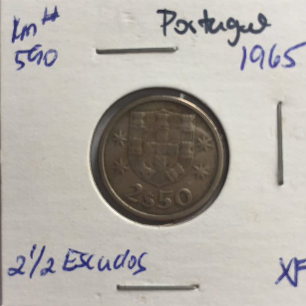 Portugal, 2 1/2 Escudos, 1965, XF