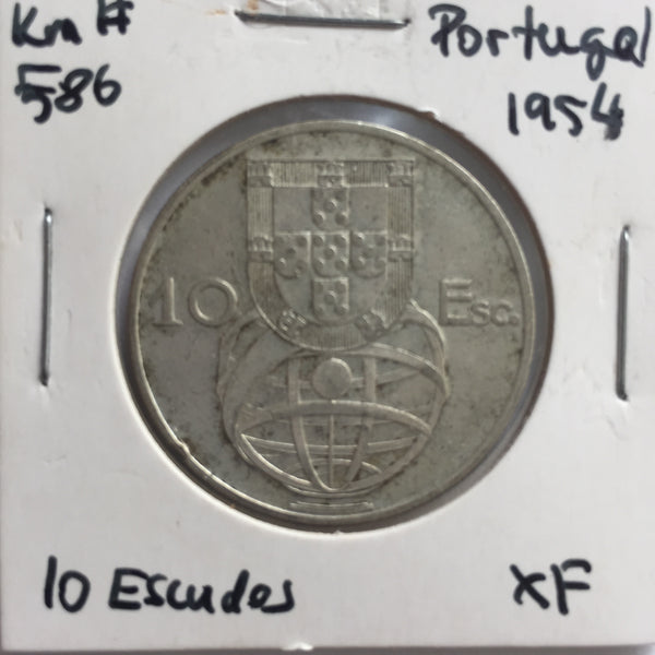 Portugal, 10 Escudos, 1954, XF