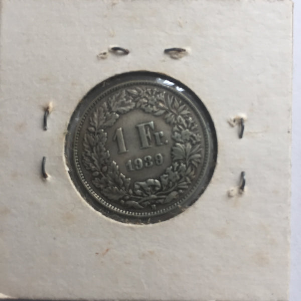 Switzerland, 1 Franc, 1939, VF
