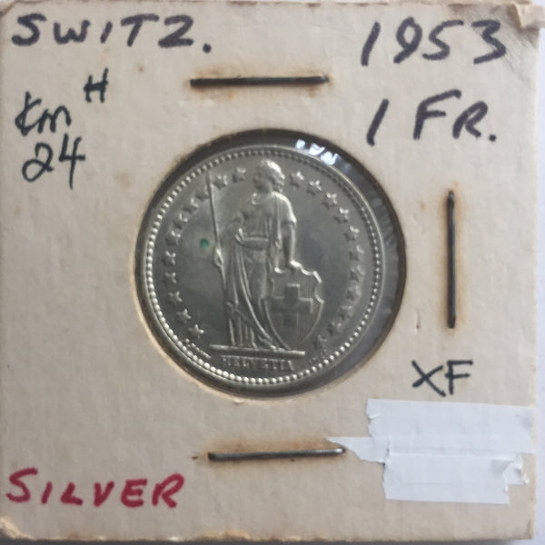 Switzerland, 1 Franc, 1953, XF