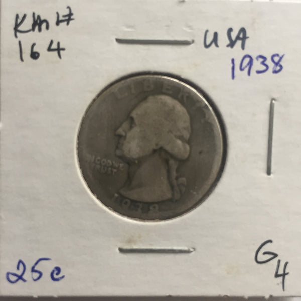 United States, 25 Cents, 1938, G 4