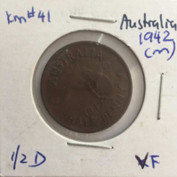 Australia, 1/2 Penny, 1942 (m), VF