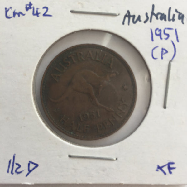 Australia, 1/2 Penny, 1951 (p), XF