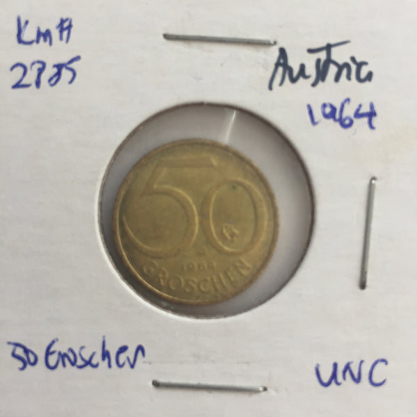 Austria, 50 Groschen, 1964, UNC