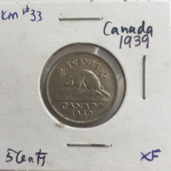 Canada, 5 Cents, 1939, XF
