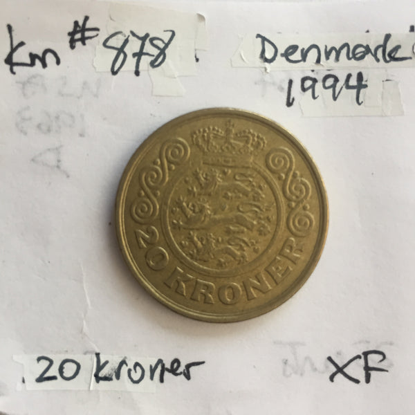 Denmark, 20 Kroner, 1994, XF