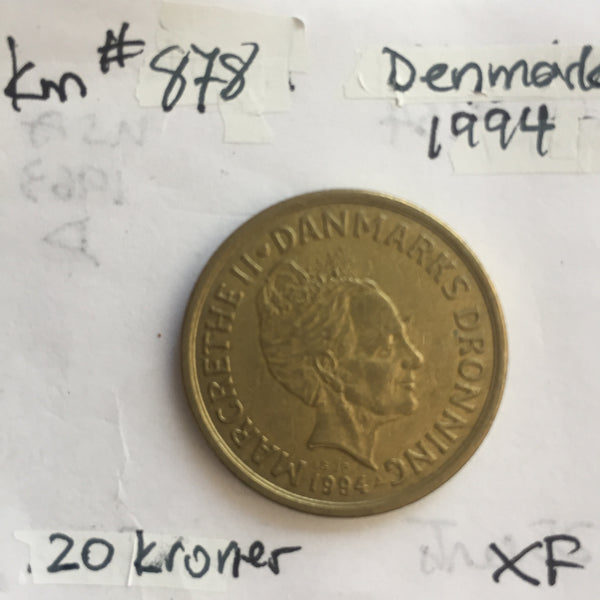 Denmark, 20 Kroner, 1994, XF