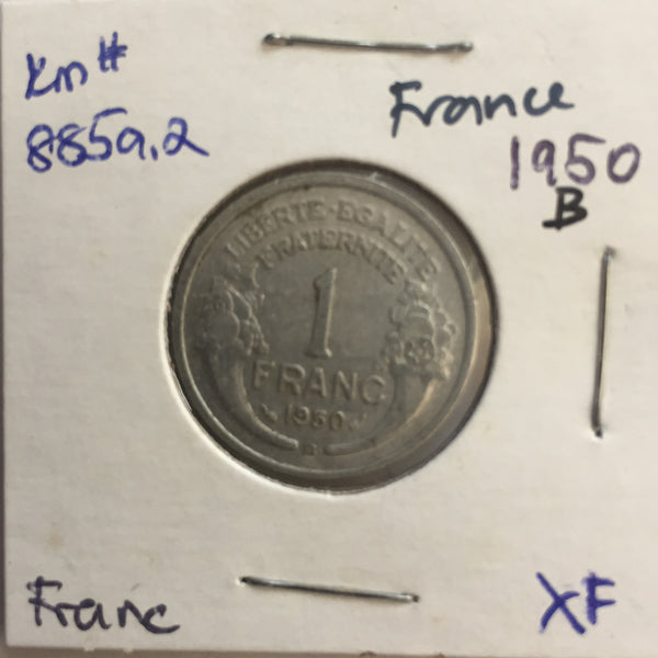 France, 1 Franc, 1950 B, XF