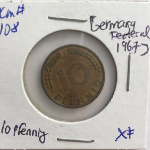 Germany, 10 Pfennig, 1967 J, XF