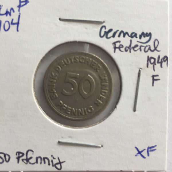 Germany, 50 Pfennig, 1949 F, XF