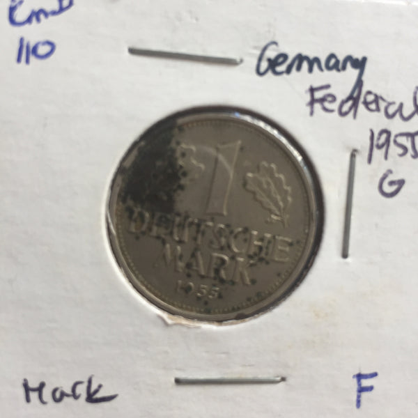 Germany, 1 Mark, 1955 G, F