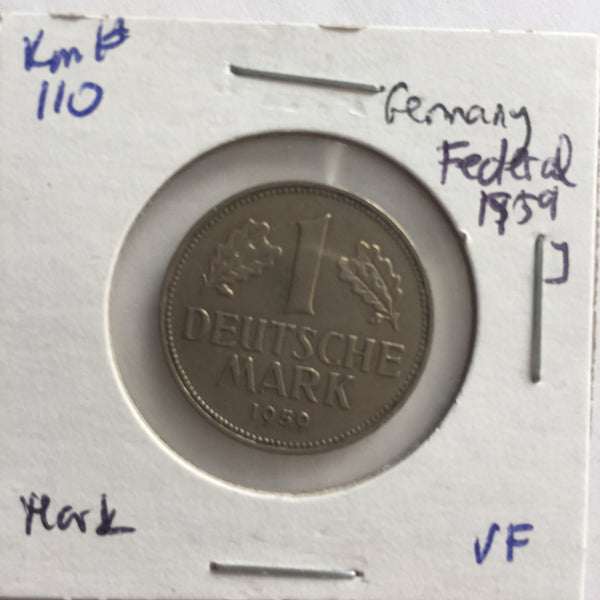 Germany, 1 Mark, 1959 J, VF