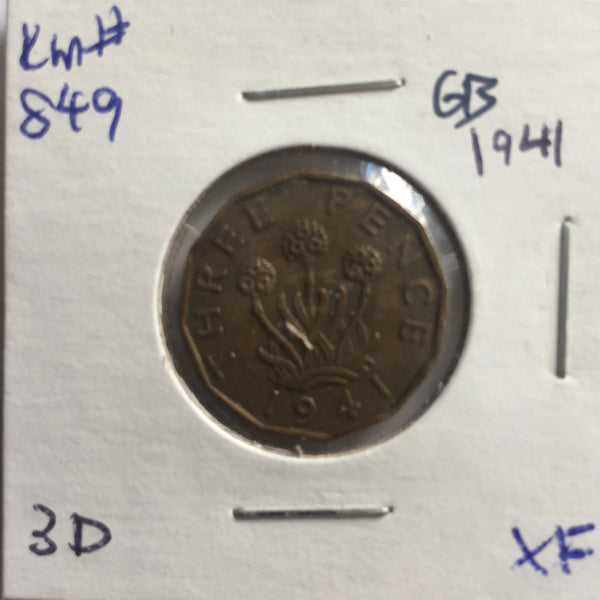 Great Britain, 3 Pence, 1941, XF