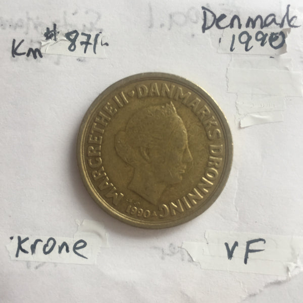 Denmark, 20 Kroner, 1990, VF
