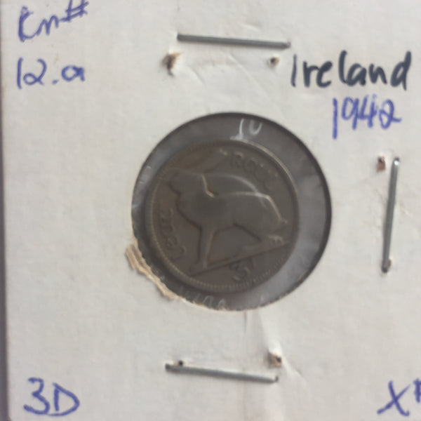 Ireland, 3 Pence, 1942, XF