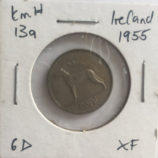 Ireland, 6 Pence, 1955, XF