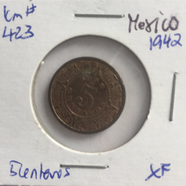 Mexico, 5 Centavos, 1942, XF