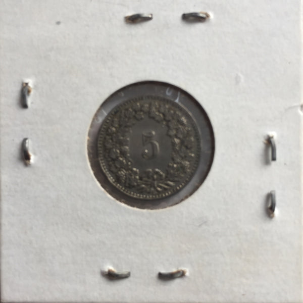Switzerland, 5 Rappen, 1911, XF